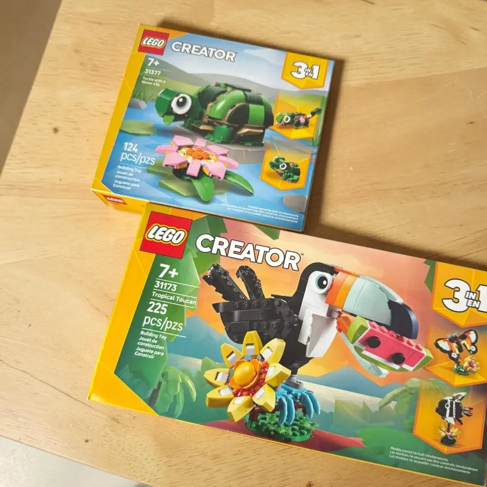 LEGO Creator 3 in 1 Animal Set Lot Tropical Toucan Turtle Water Lily New Sealed